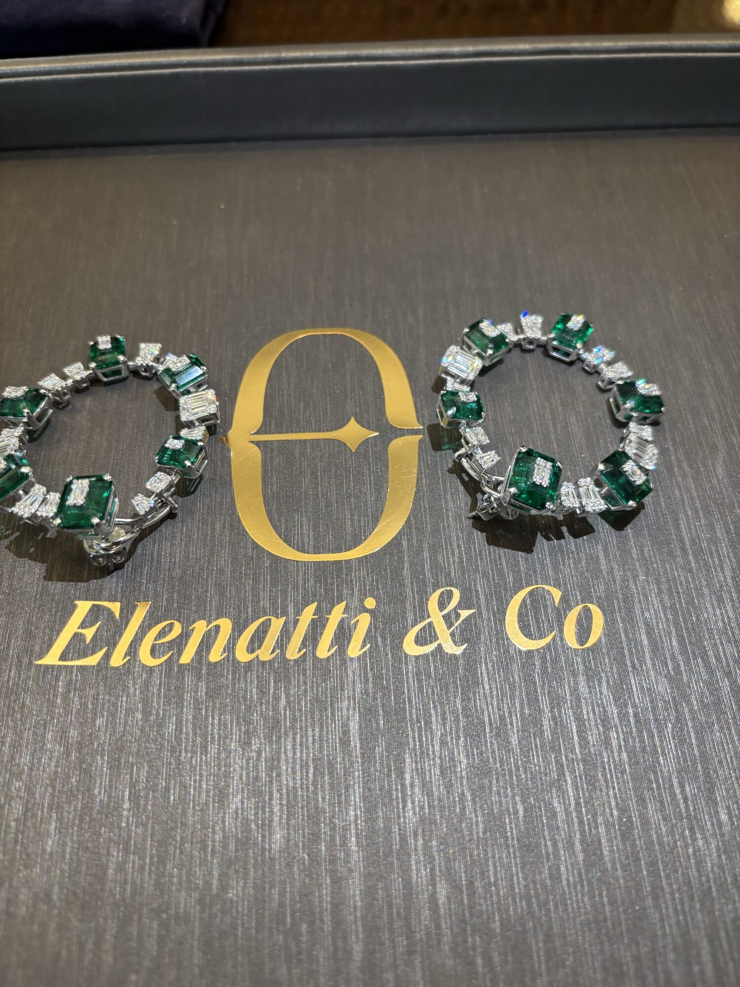 Green & White Hoop Earrings – view 2