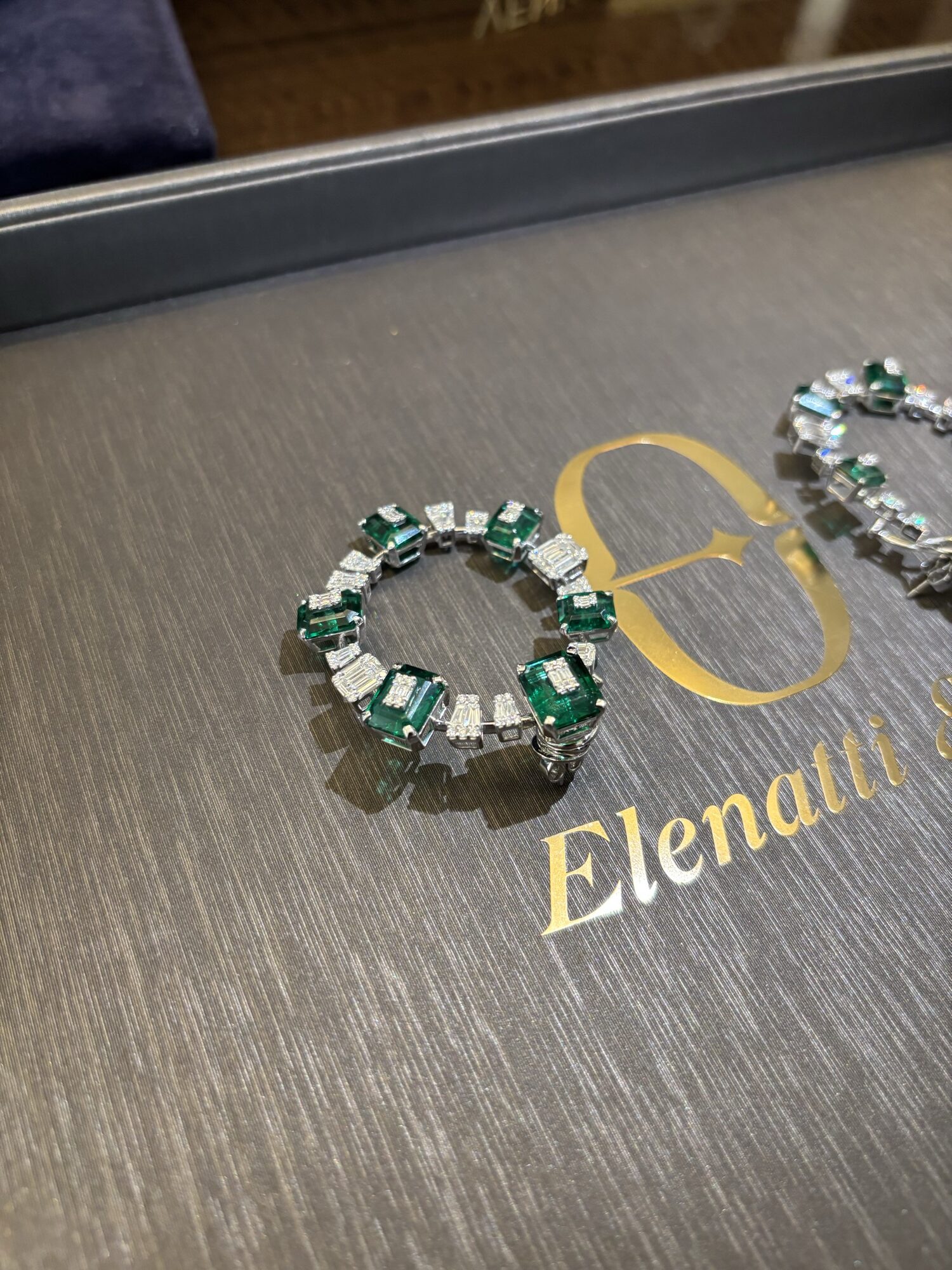 Green & White Hoop Earrings – view 3