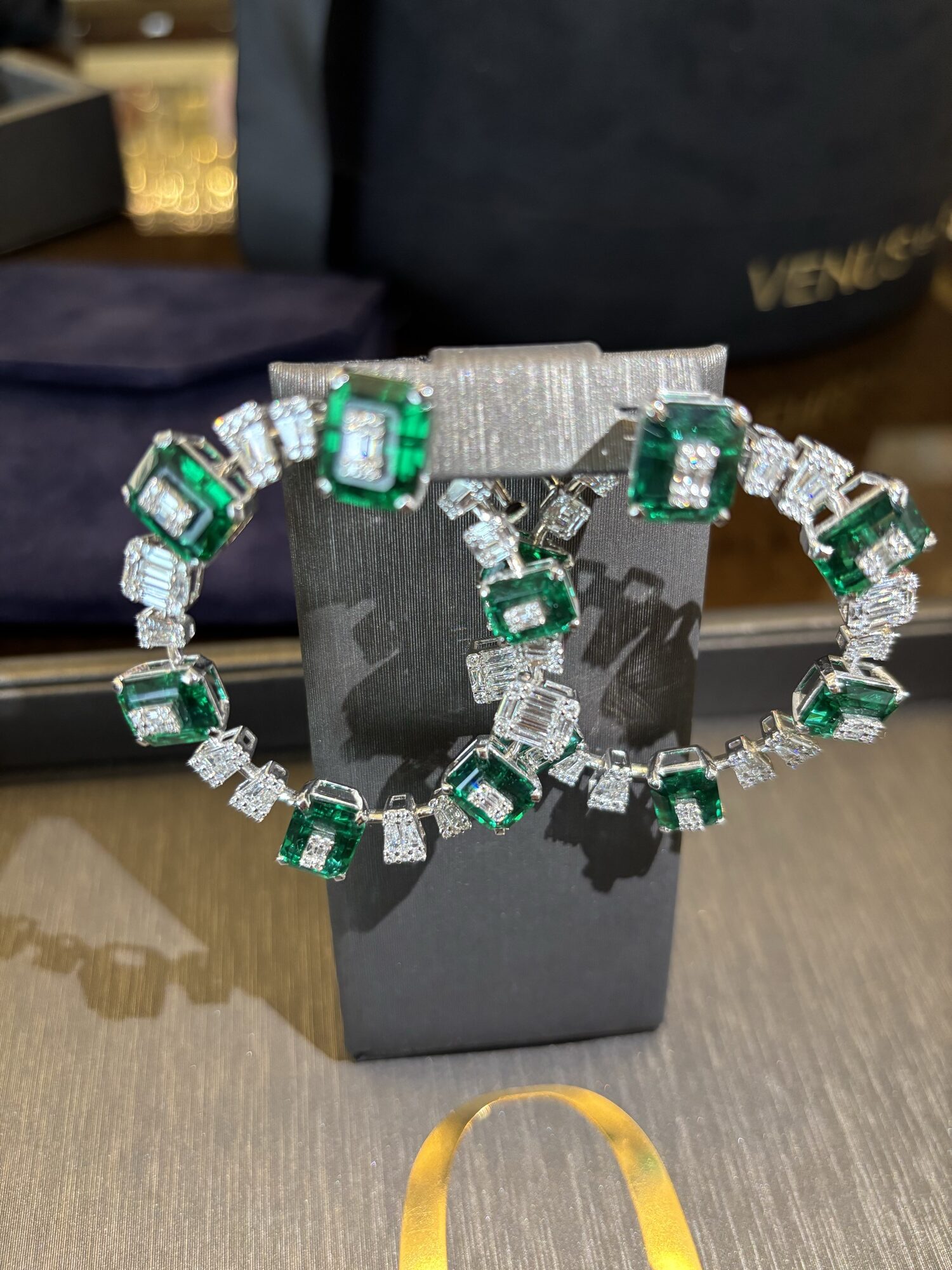 Green & White Hoop Earrings – view 4